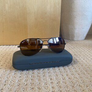 Ray Bans - Cockpit - Black frame tan tip, Brown reflective lens